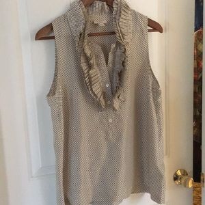 Jcrew silk ruffle tank